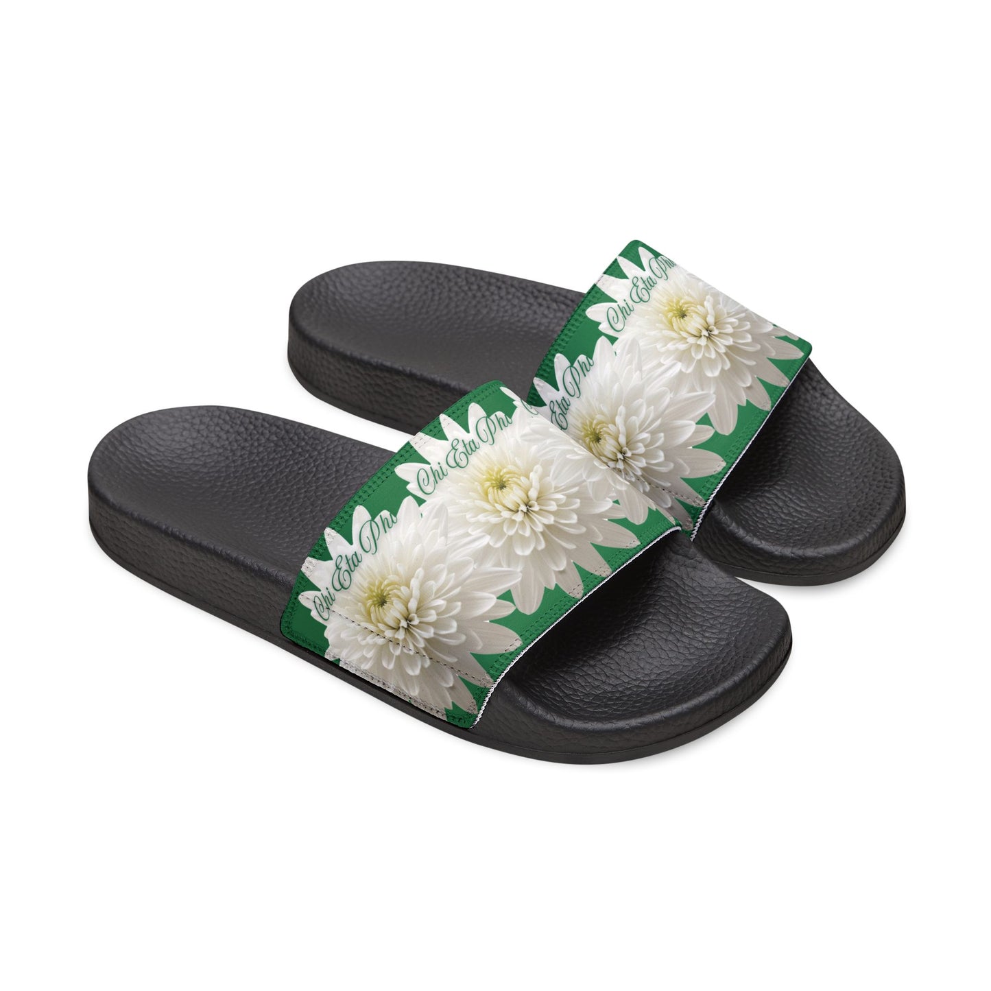 Women's White Chrysanthemum Slide Sandal