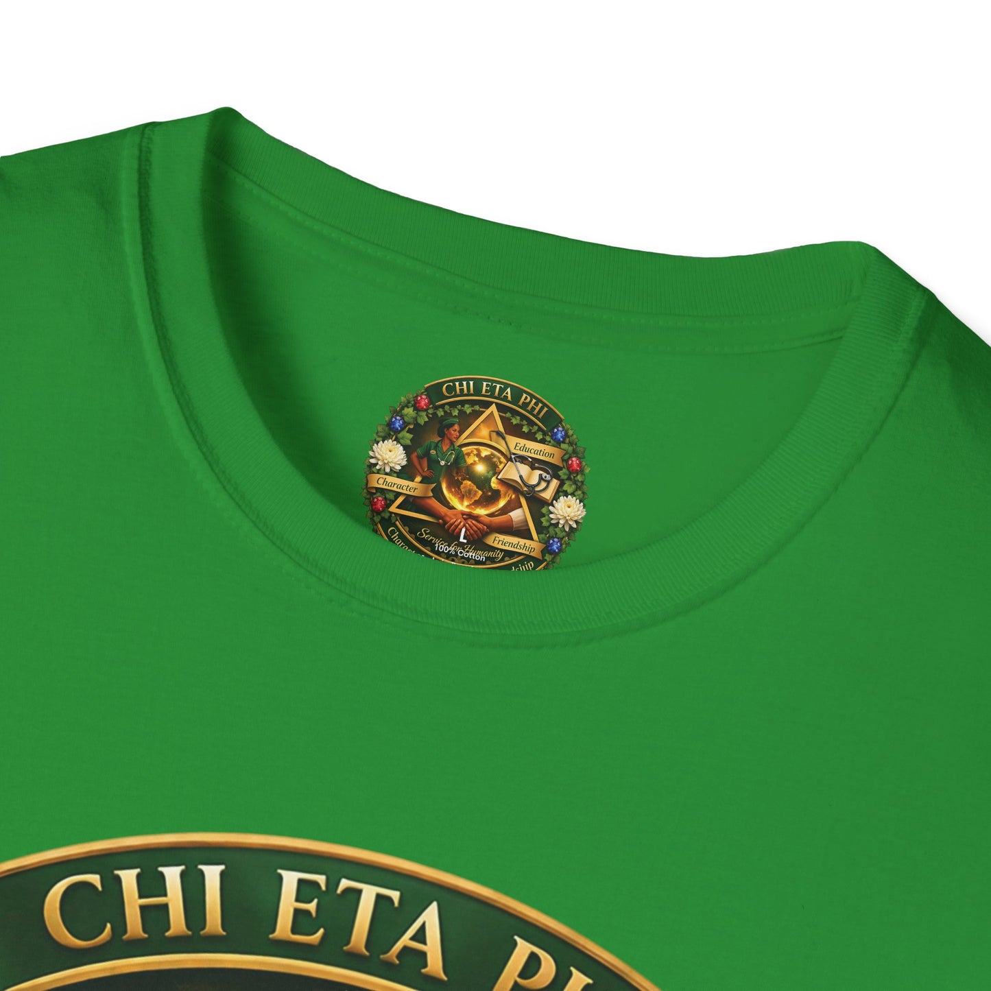 Chi Eta Phi Nursing Sorority Crest T-Shirt — Character, Education, Friendship Tee
