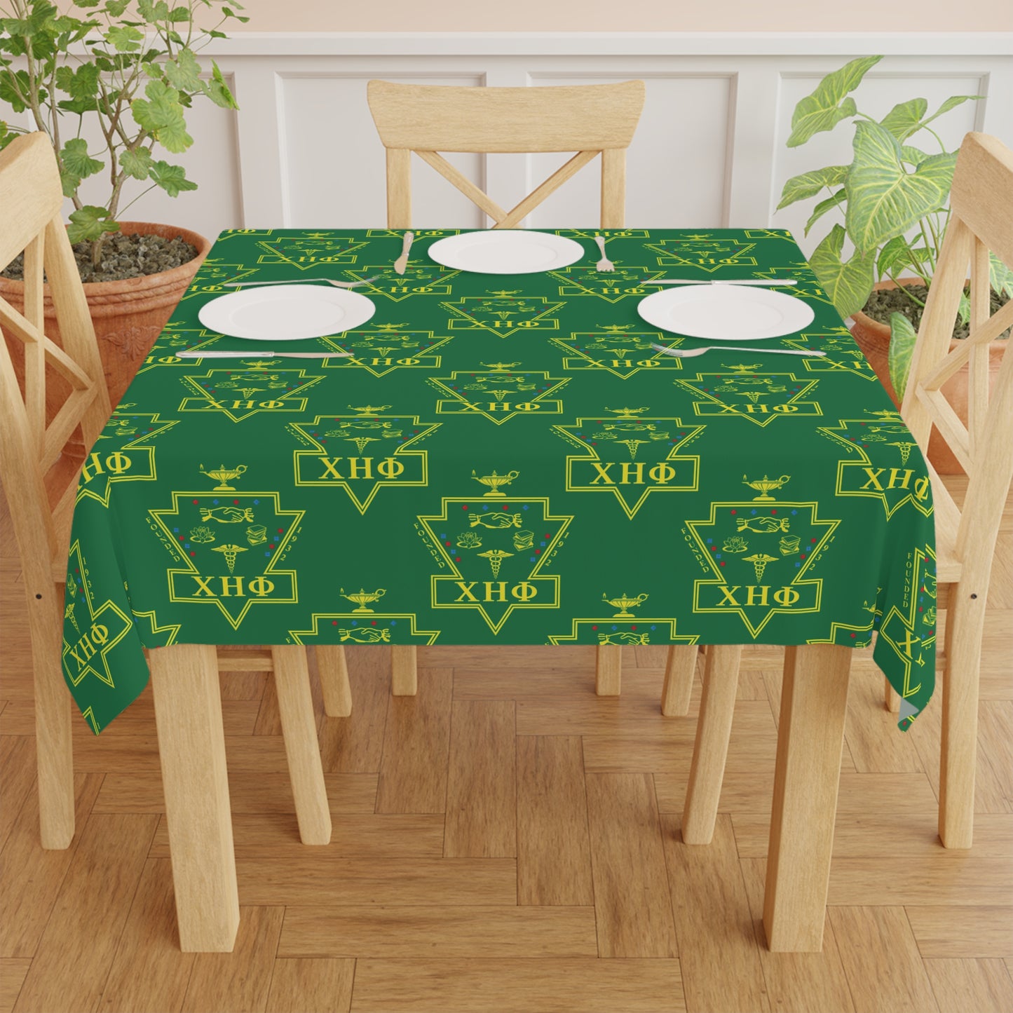 Green Chi Eta Phi Logo Tablecloth