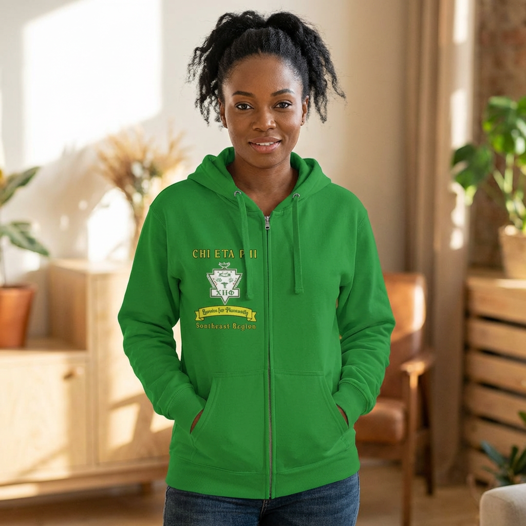 Southeast Region Zip Hoodie – Sorority Crest & State List on the Back