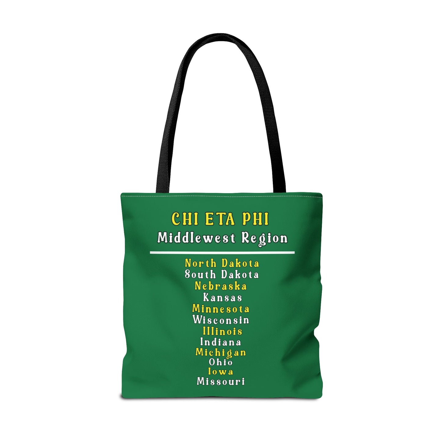 Middlewest Region Green and White Tote Bag
