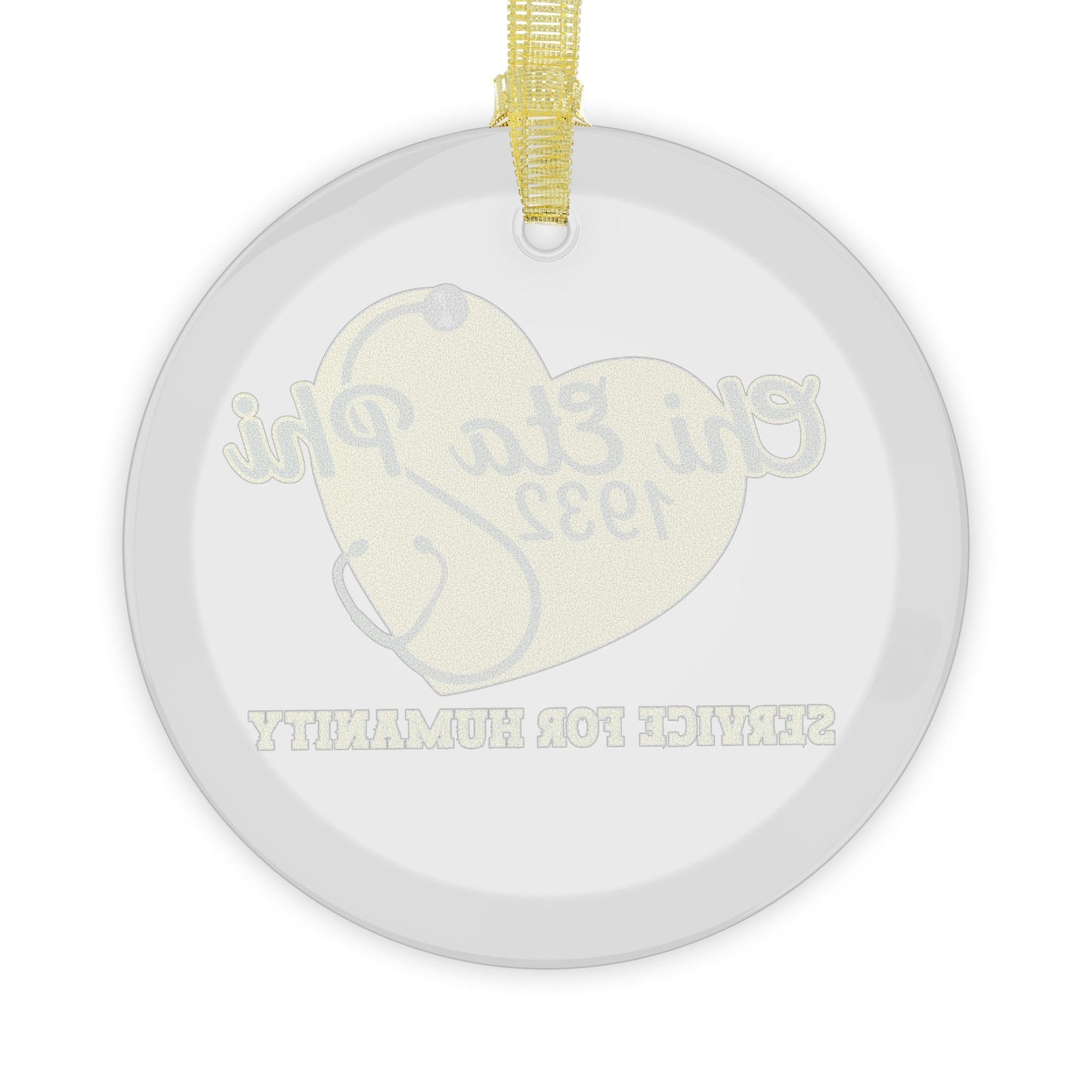 Chi Heart Service for Humanity Glass Ornament