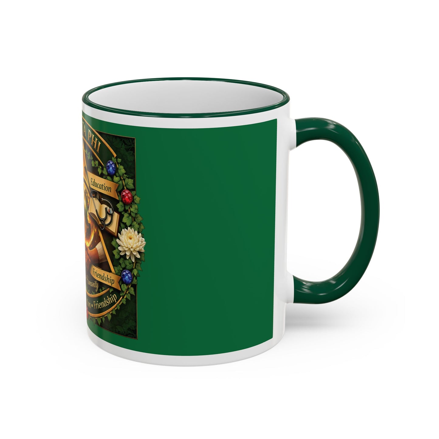 Chi Eta Phi Sorority Crest Accent Rim Mug – 11oz/15oz
