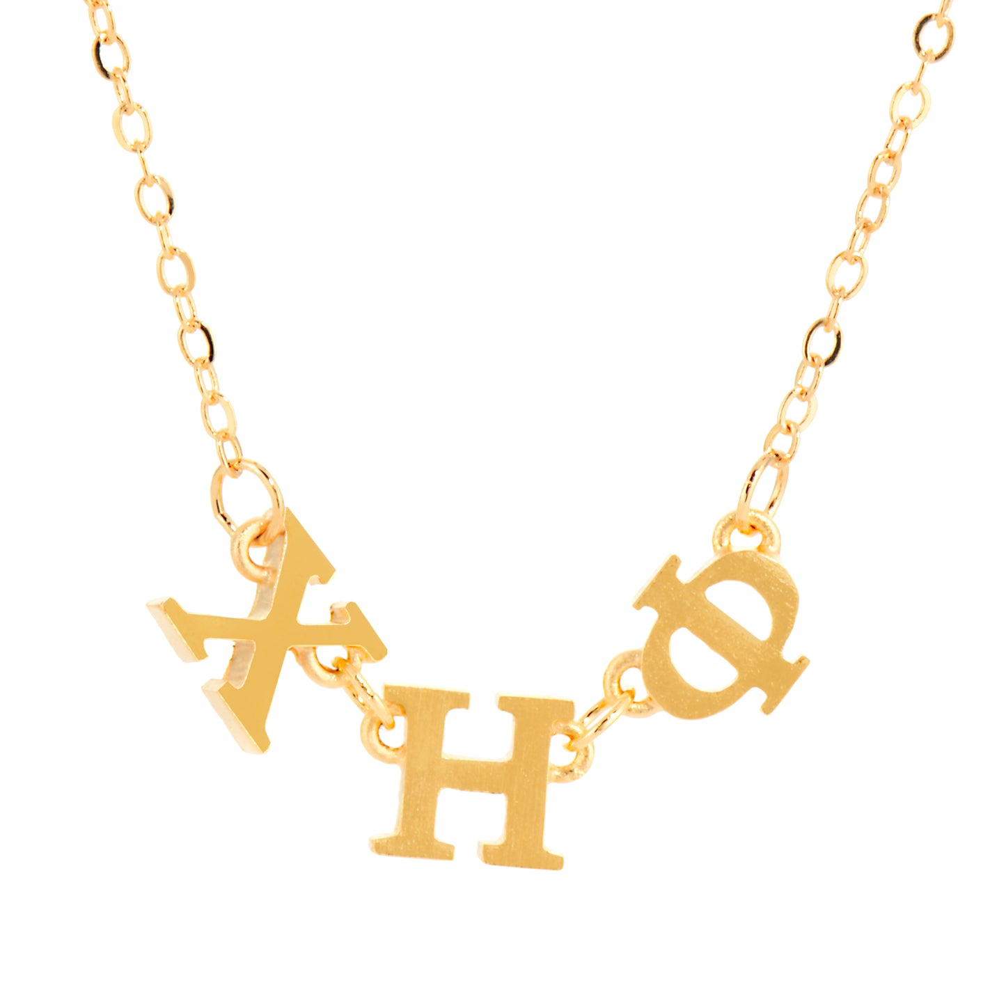 Hand Crafted XHO Chi Inspired 22k Yellow Gold Plated Necklace