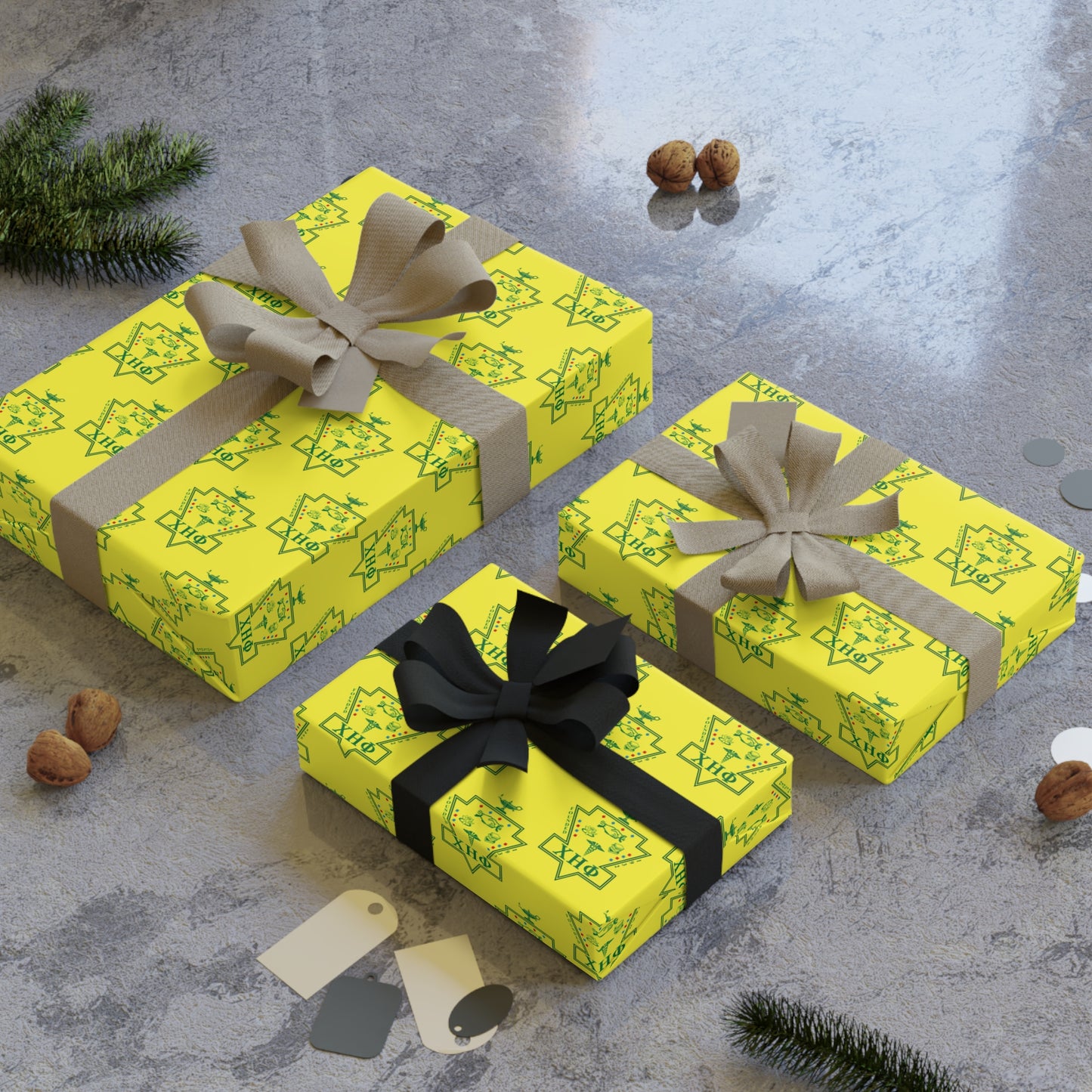 Chi Yellow Gift Wrapping Paper Rolls, 1pc