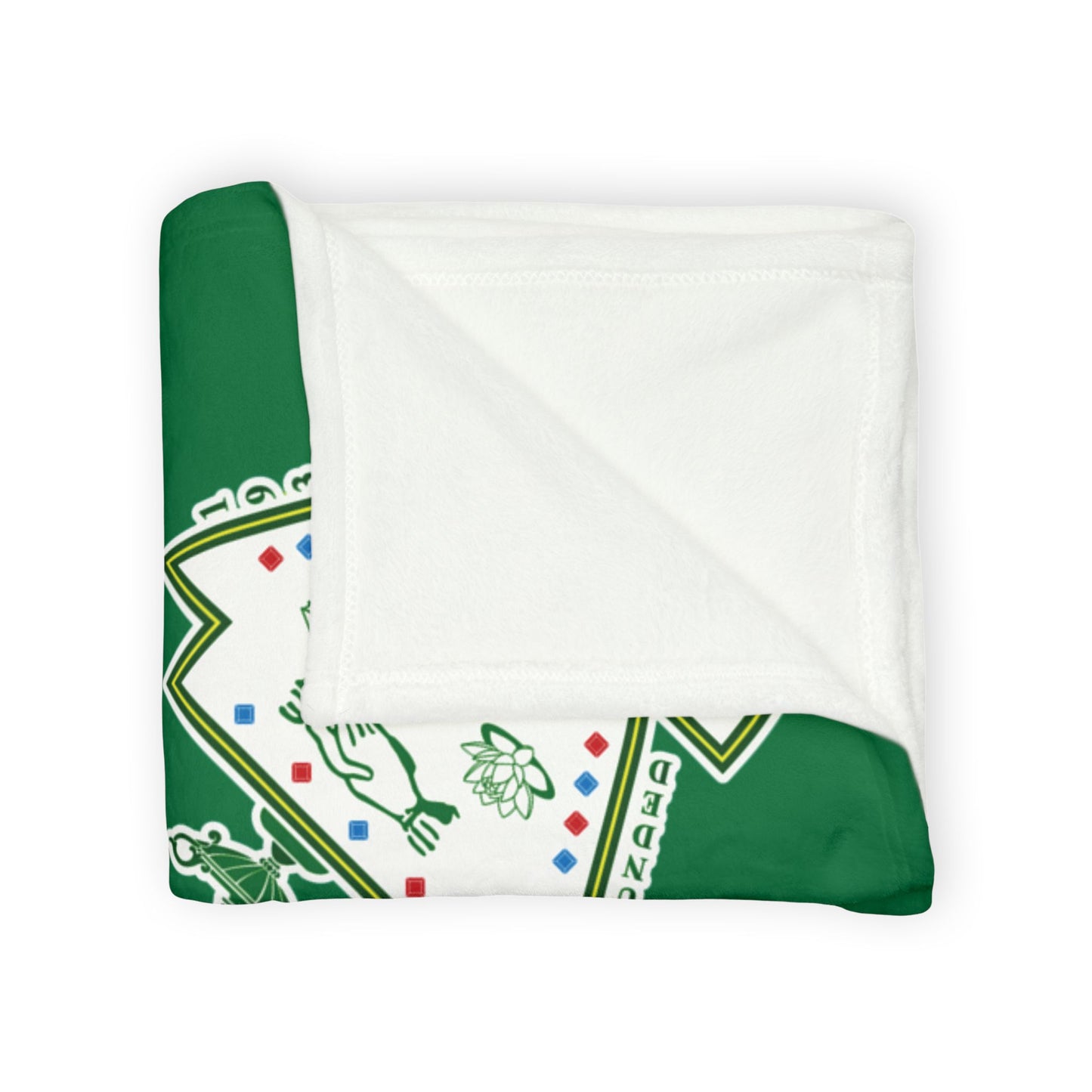 Green Soft Polyester Logo Design Blanket