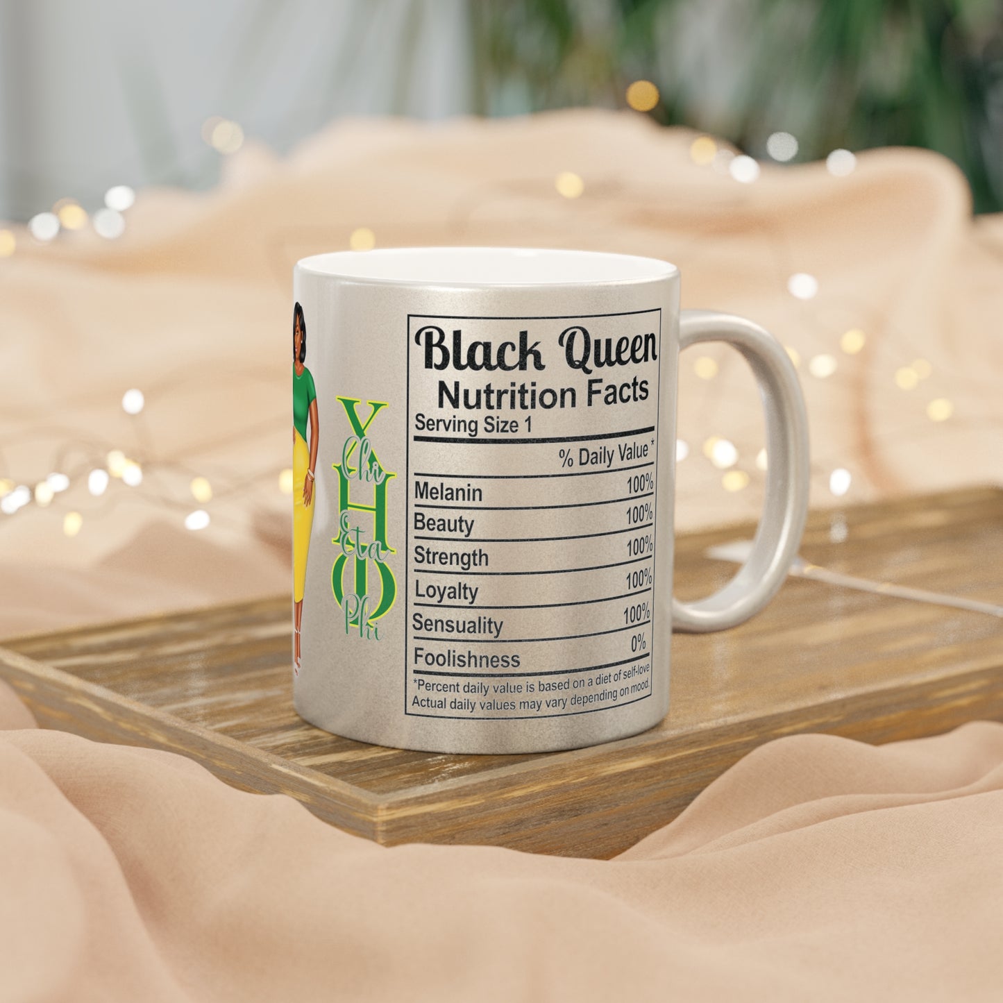 Chi Black Queen Metallic Mug (Silver\Gold)