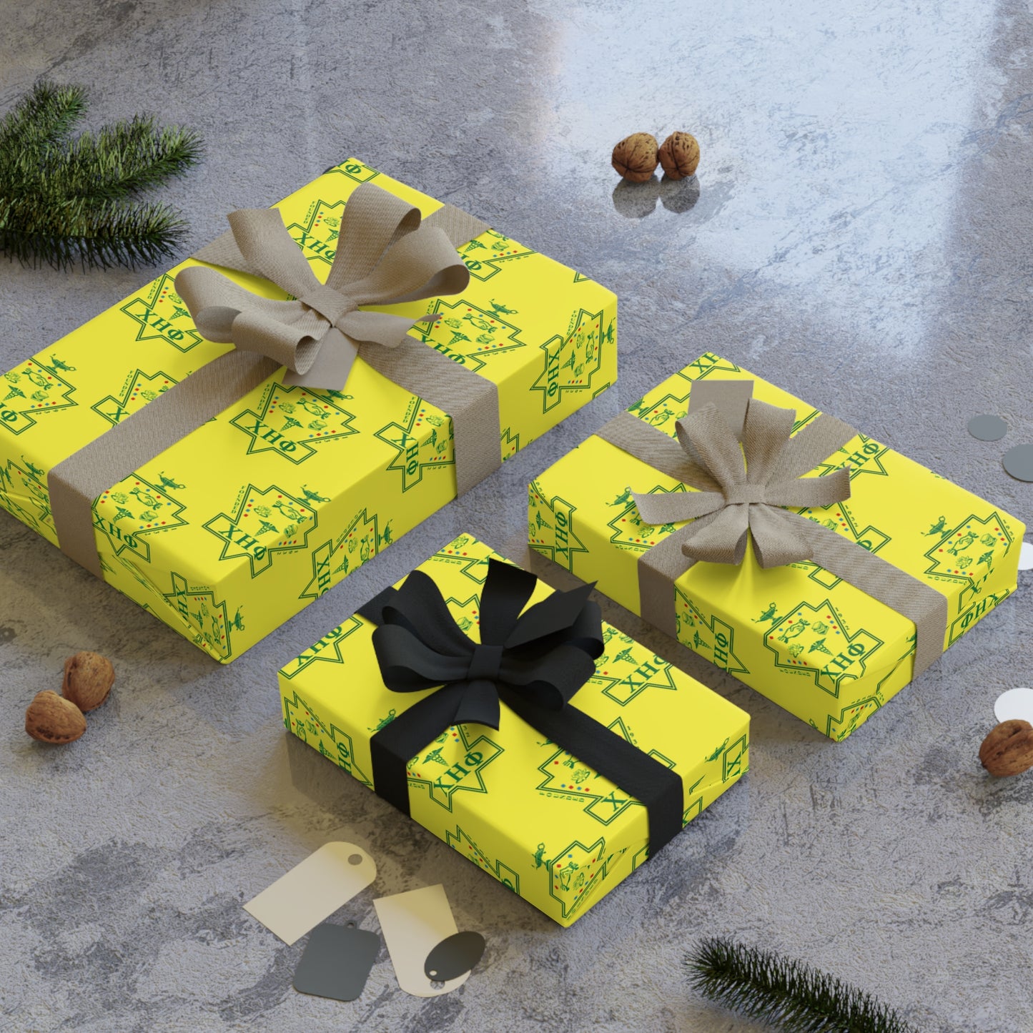 Chi Yellow Gift Wrapping Paper Rolls, 1pc