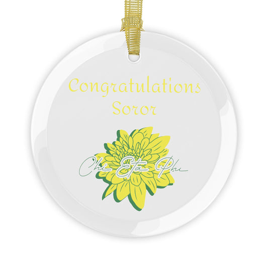 Congratulations Soror Glass Ornament