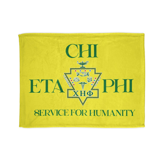 Soft Yellow Polyester Service for Humanity Logo Design Blanket
