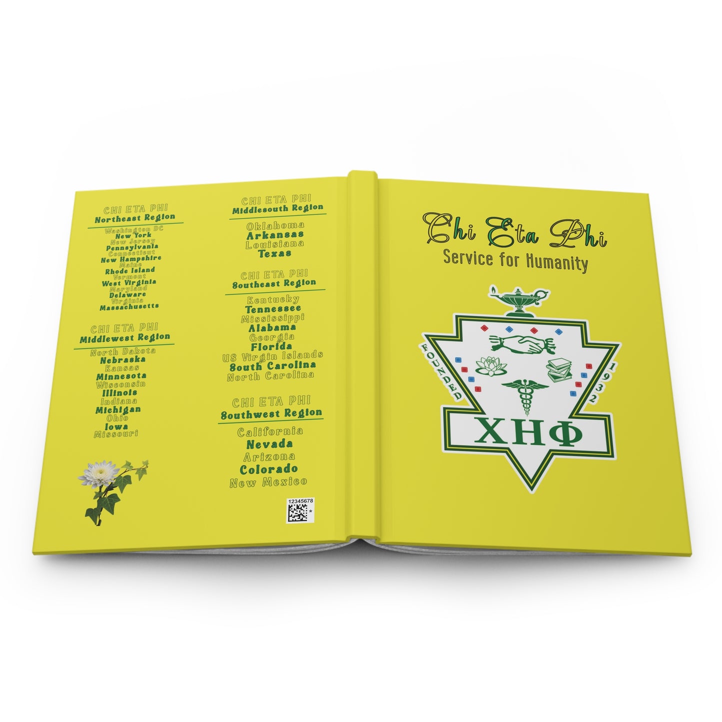 Chi Eta Phi Yellow Sisters Themed Journal - Ruled Lines