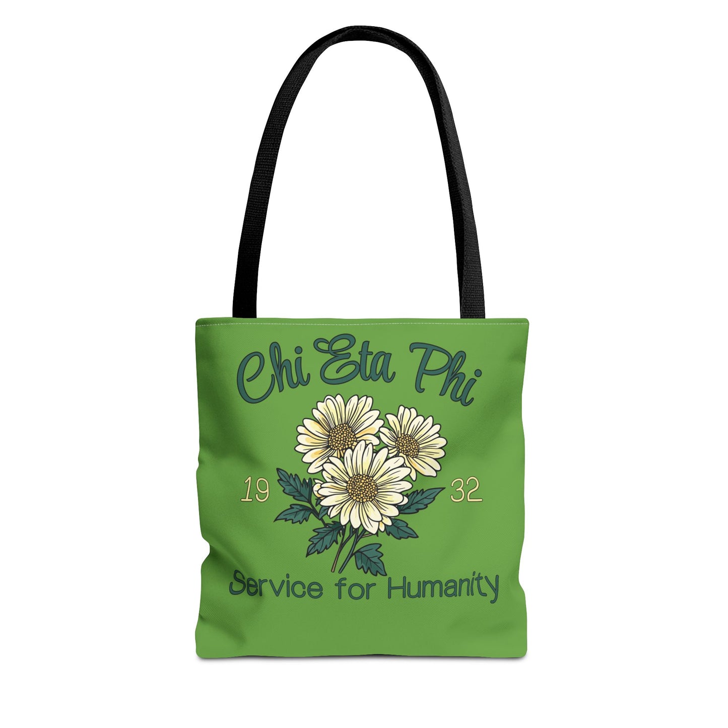 White Chi Eta Phi Chrysanthemum Design Tote Bag