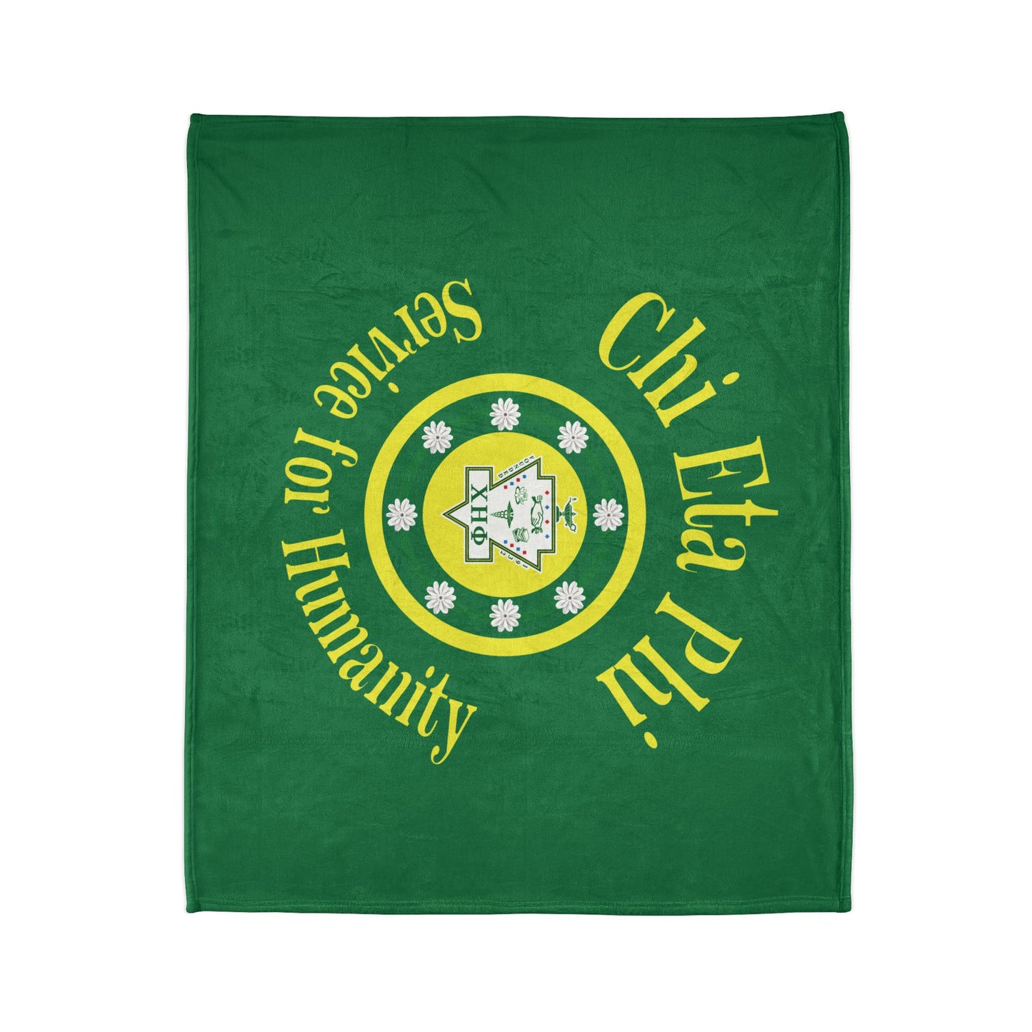 Green Service for Humanity Soft Polyester Logo Design Blanket
