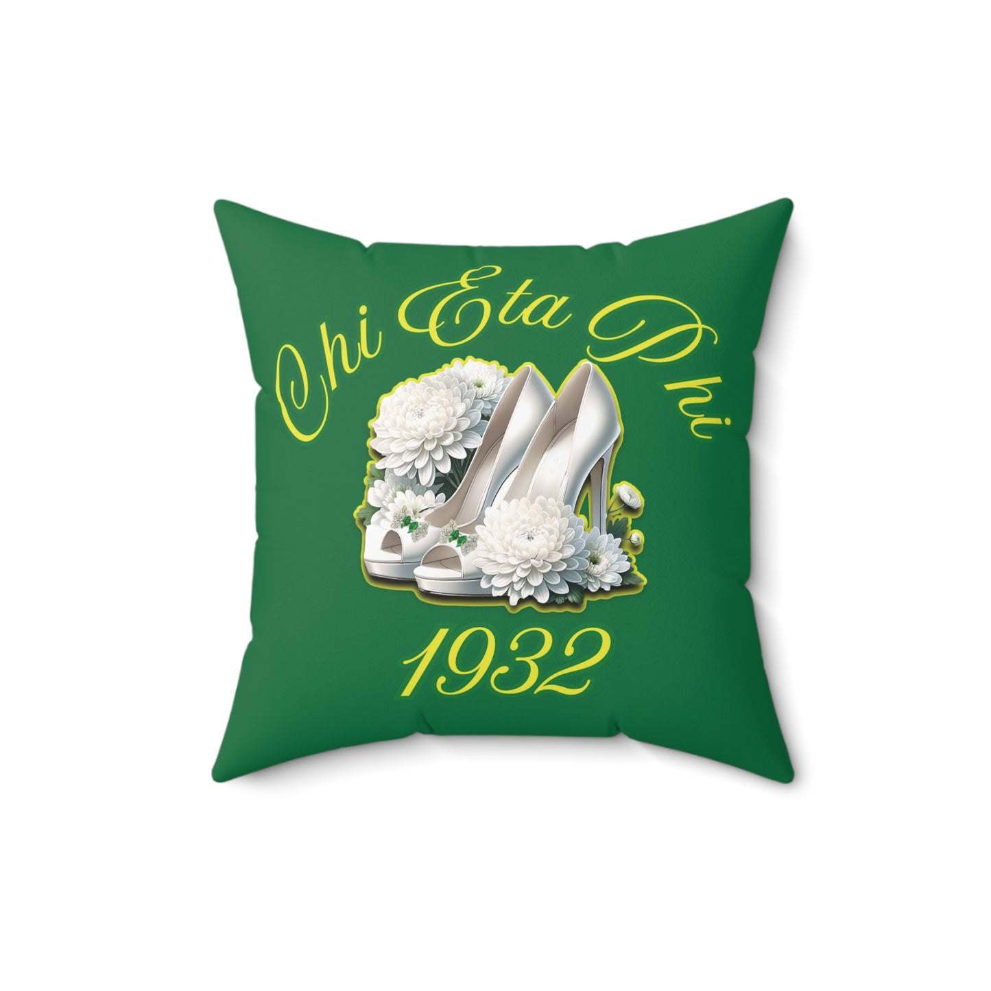 Chi Eta Phi Flower and Heels Polyester Square Pillow