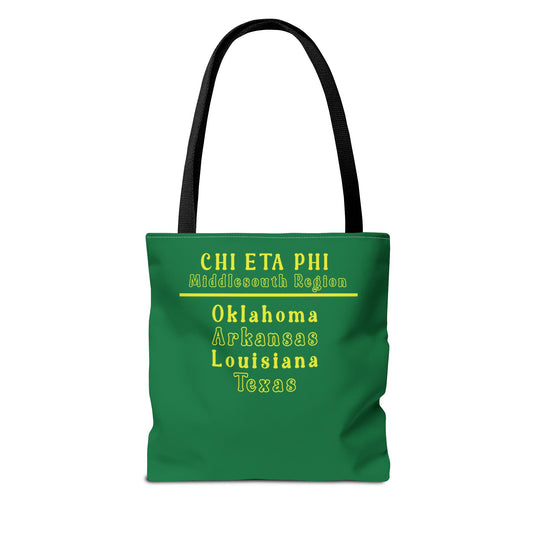 Middlesouth Green and Yellow Region Tote Bag