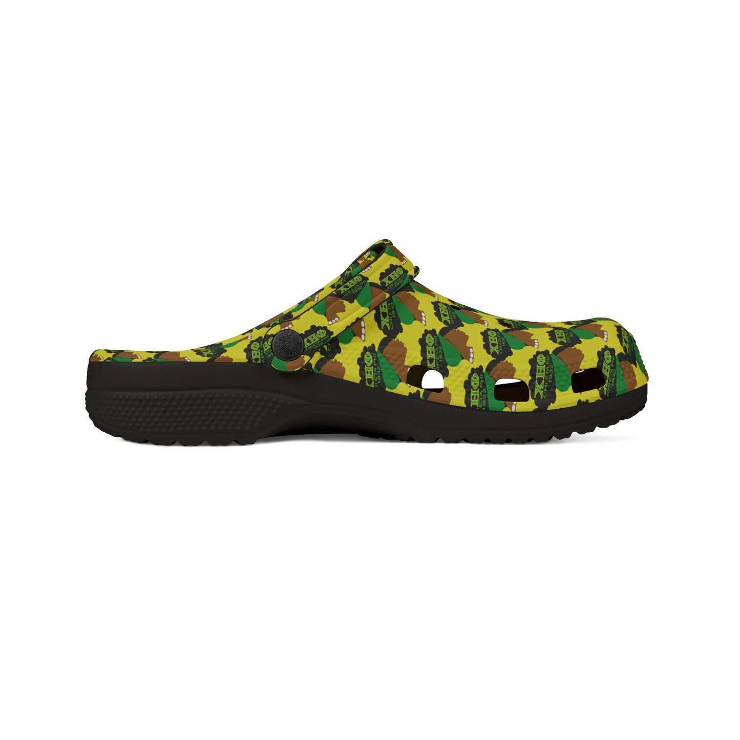 Unisex Chi Yellow XHO Afro Puff Rubber Shoes with Optional Strap