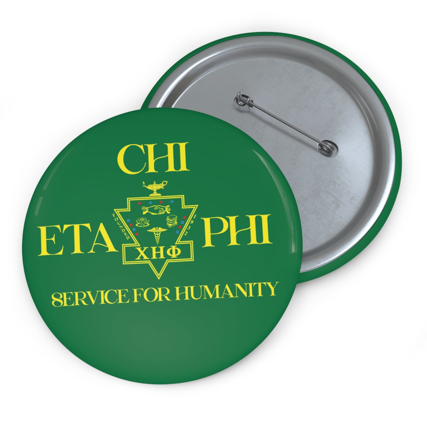 Chi Eta Phi Green Logo Button