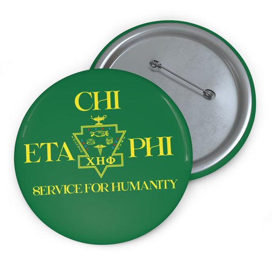 Chi Eta Phi Green Logo Button