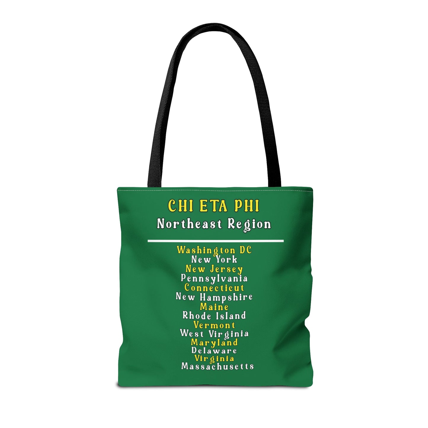 Colorful Regional Chi Soror Tote Bags