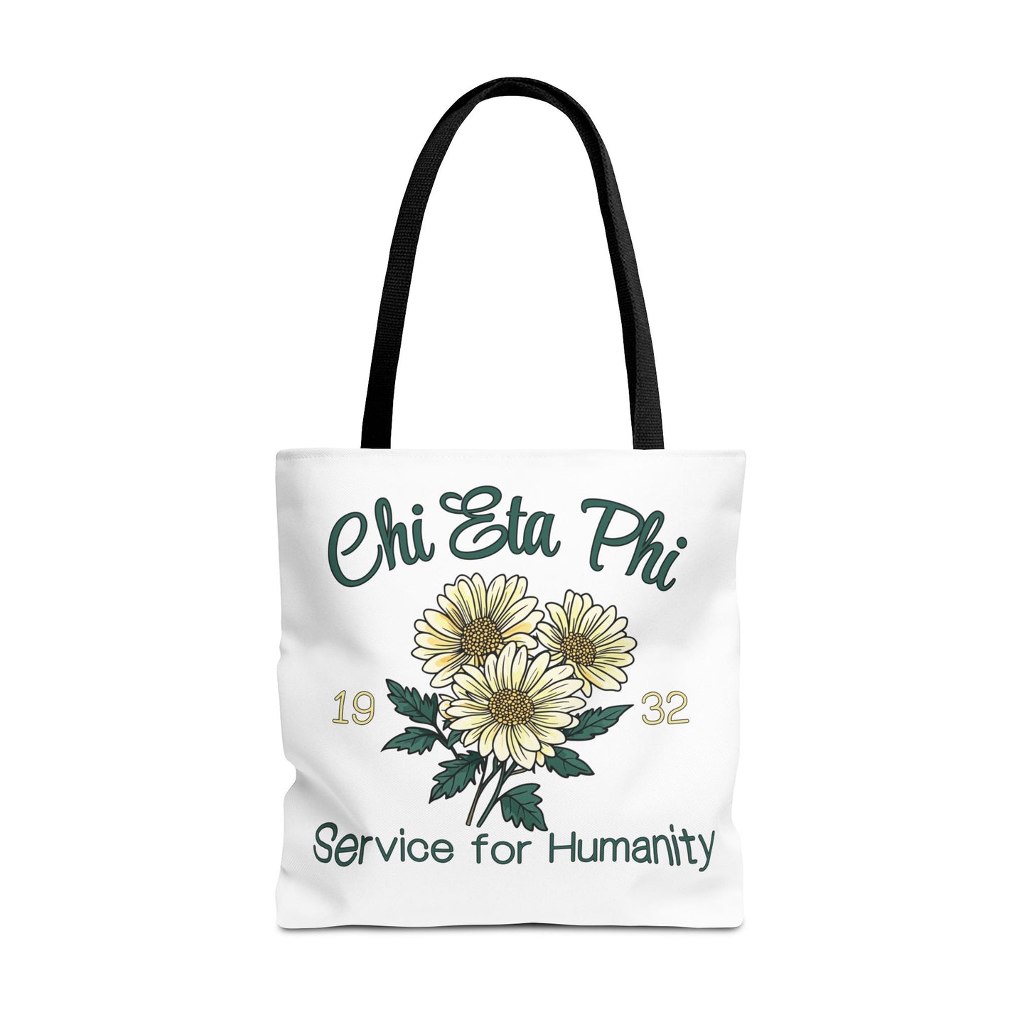 Yellow Chi Eta Phi Chrysanthemum Design Tote Bag