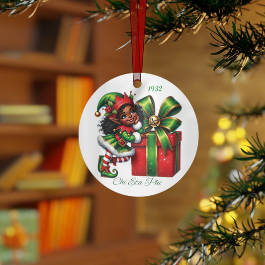 Circular Chi Elf Metal Ornament