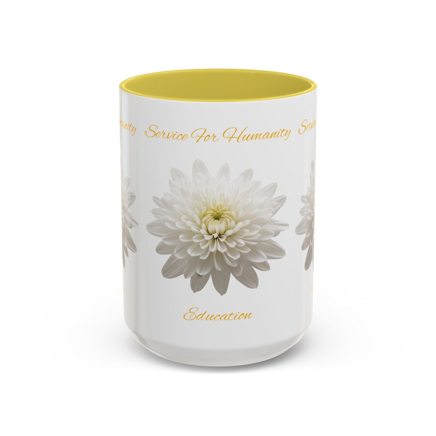 Service For Humanity Yellow Chrysanthemum Mug, 11oz
