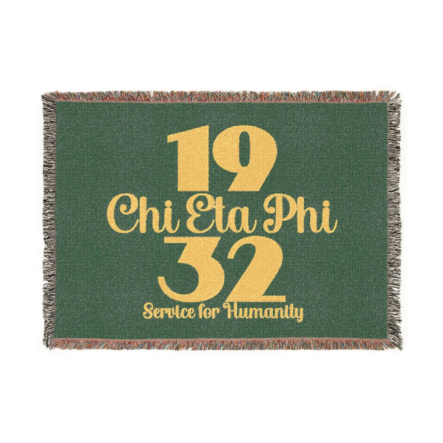 Woven Fringed Chi Eta Phi Blanket