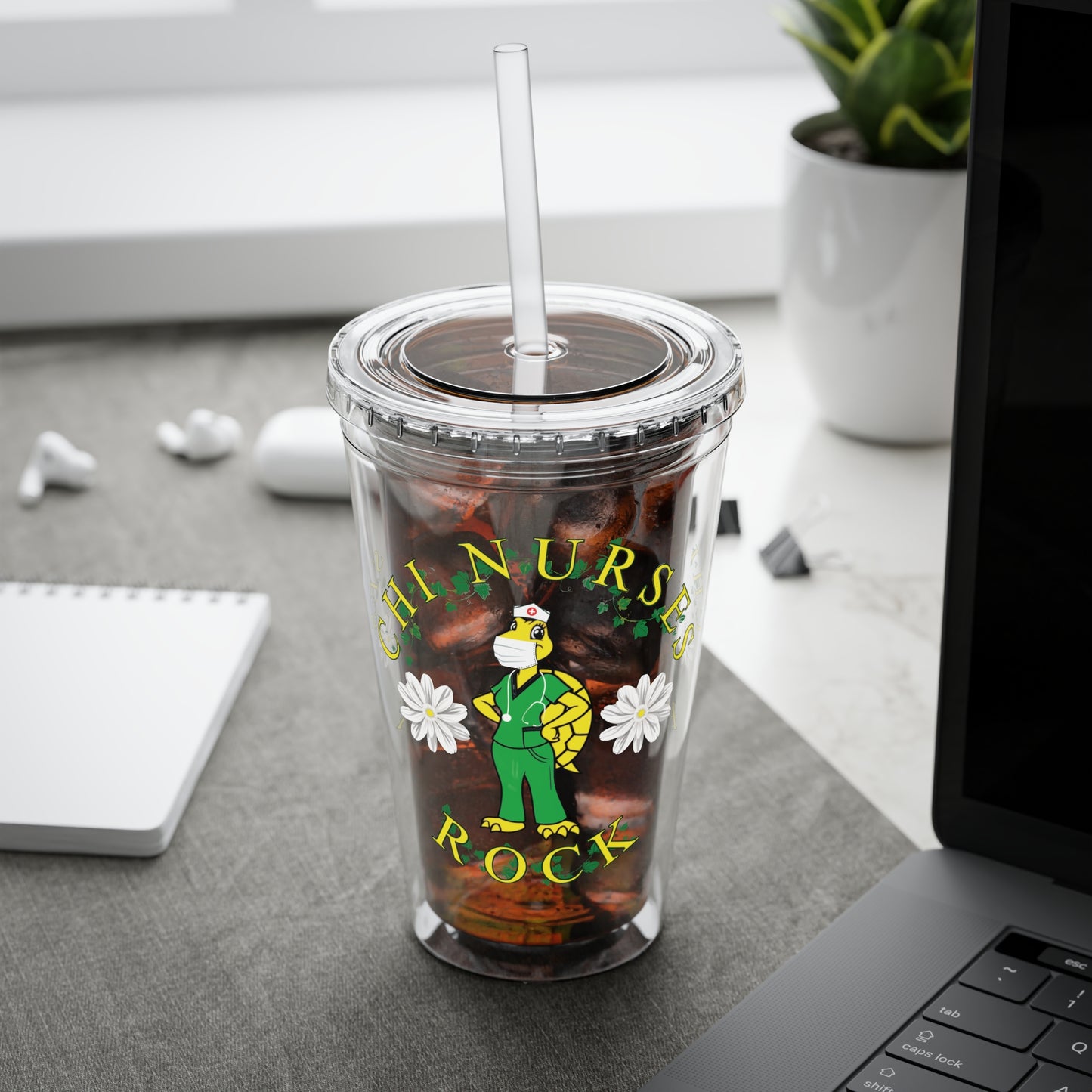 Chi Nurses Rock Sunsplash Tumbler with Straw, 16oz