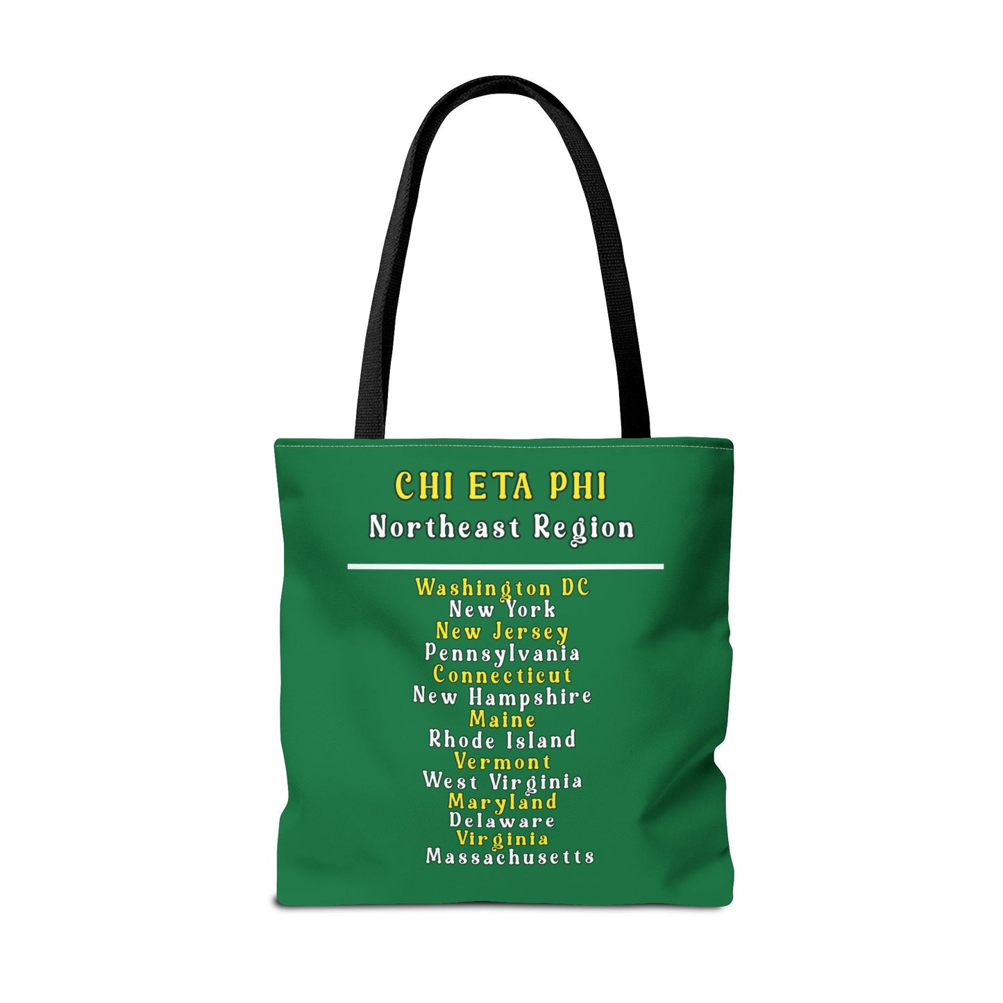 Colorful Regional Chi Soror Tote Bags
