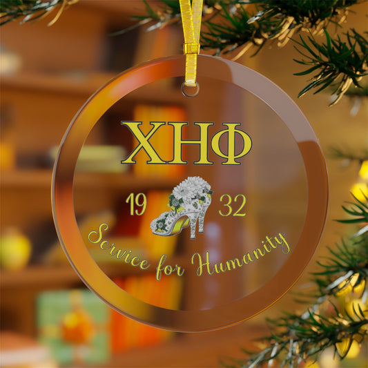 Chi Eta Phi Service for Humanity Glass Ornament