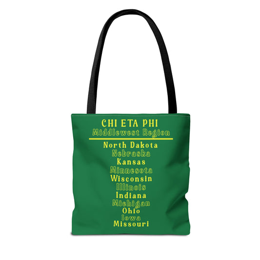Middlewest Region Green and Yellow Tote Bag