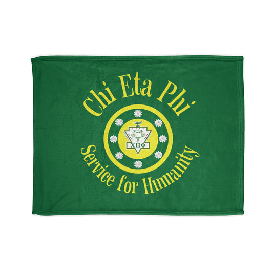 Green Service for Humanity Soft Polyester Logo Design Blanket