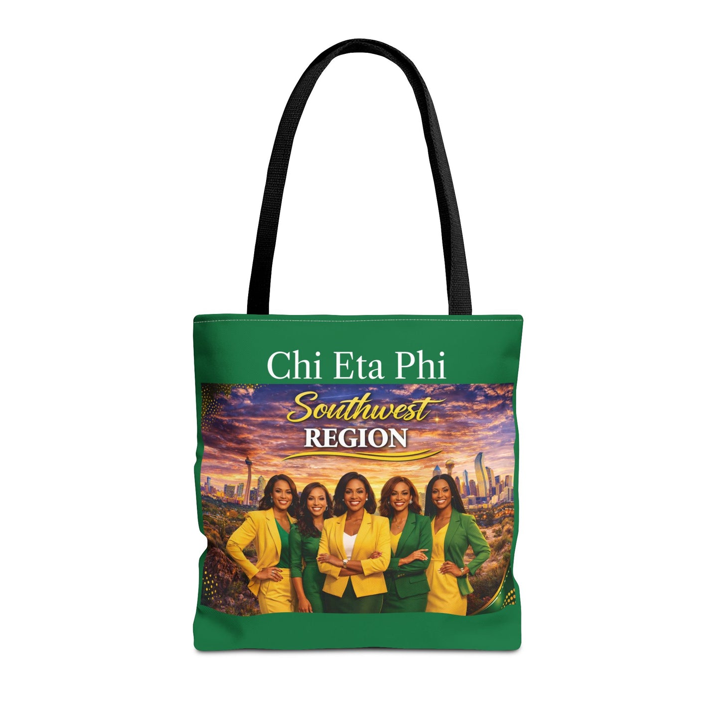 Colorful Regional Chi Soror Tote Bags