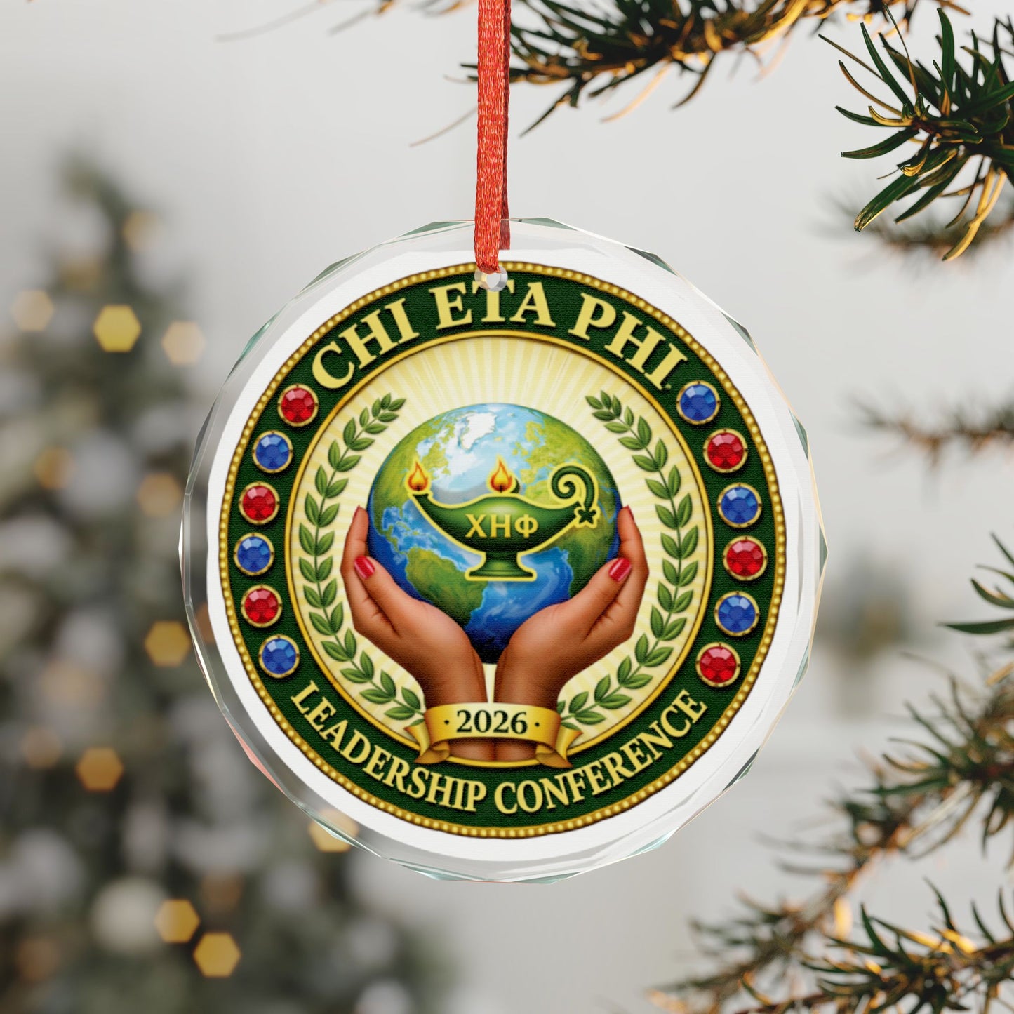 Chi Eta Phi Leadership Conference 2026 Glass Keepsake Ornament