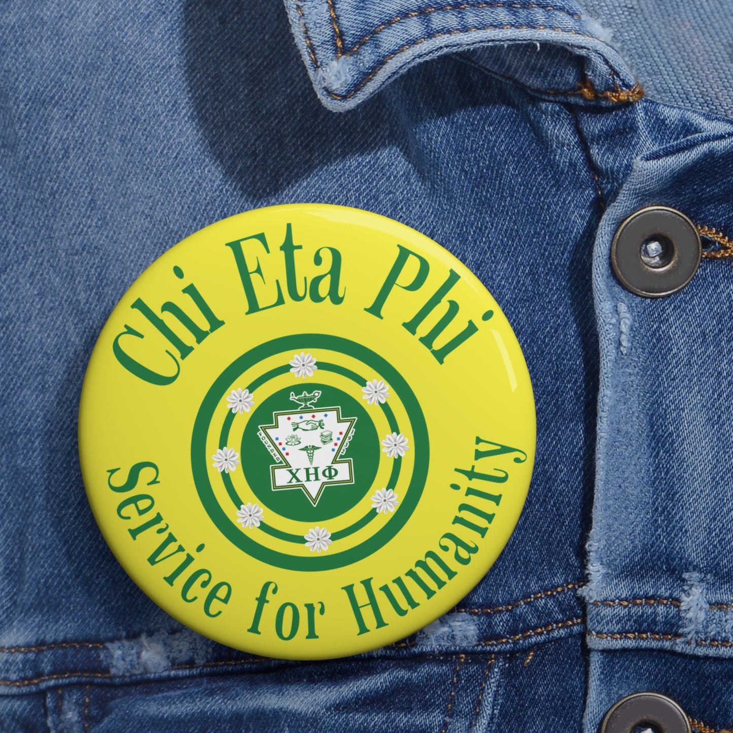 Yellow Service for Humanity Button