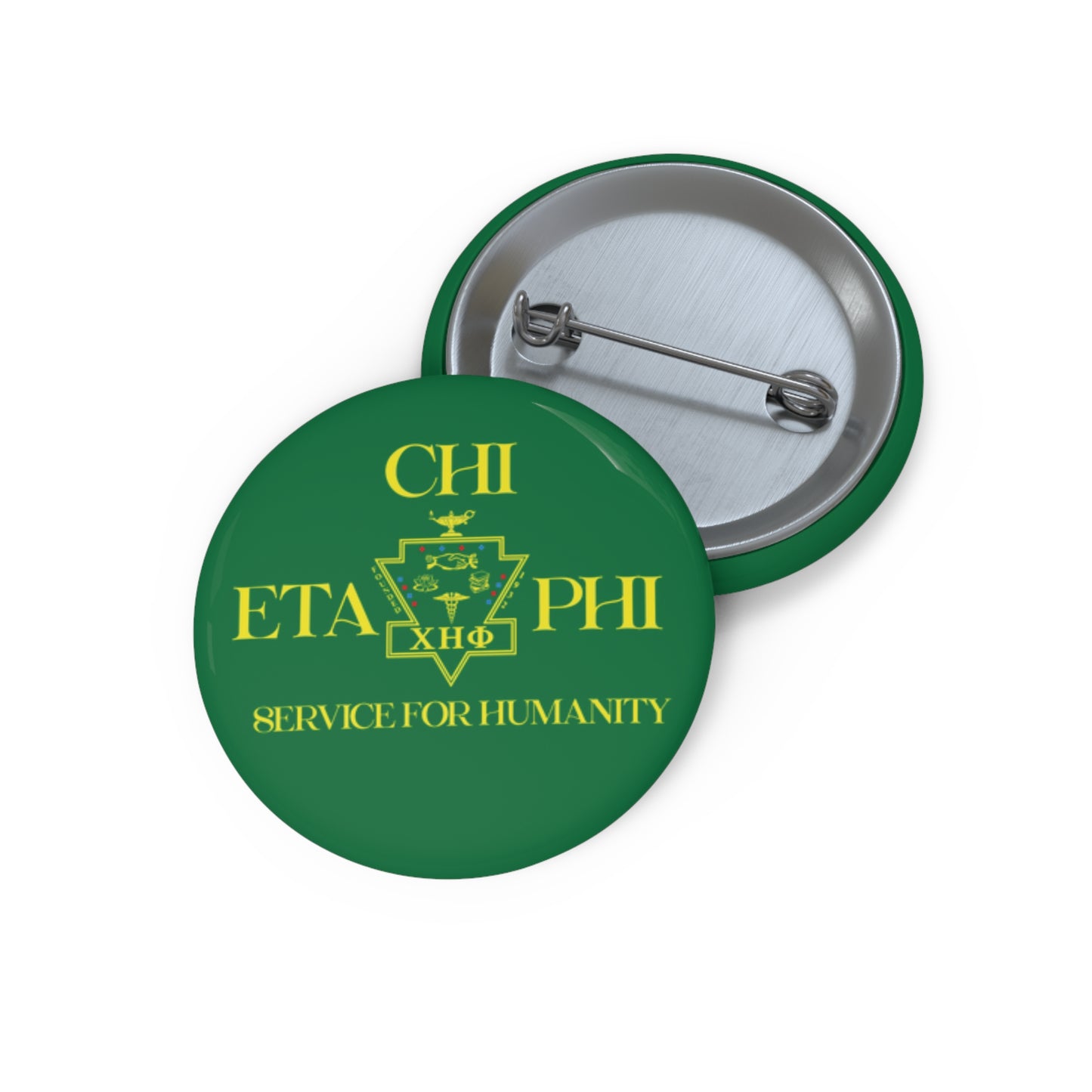 Chi Eta Phi Green Logo Button