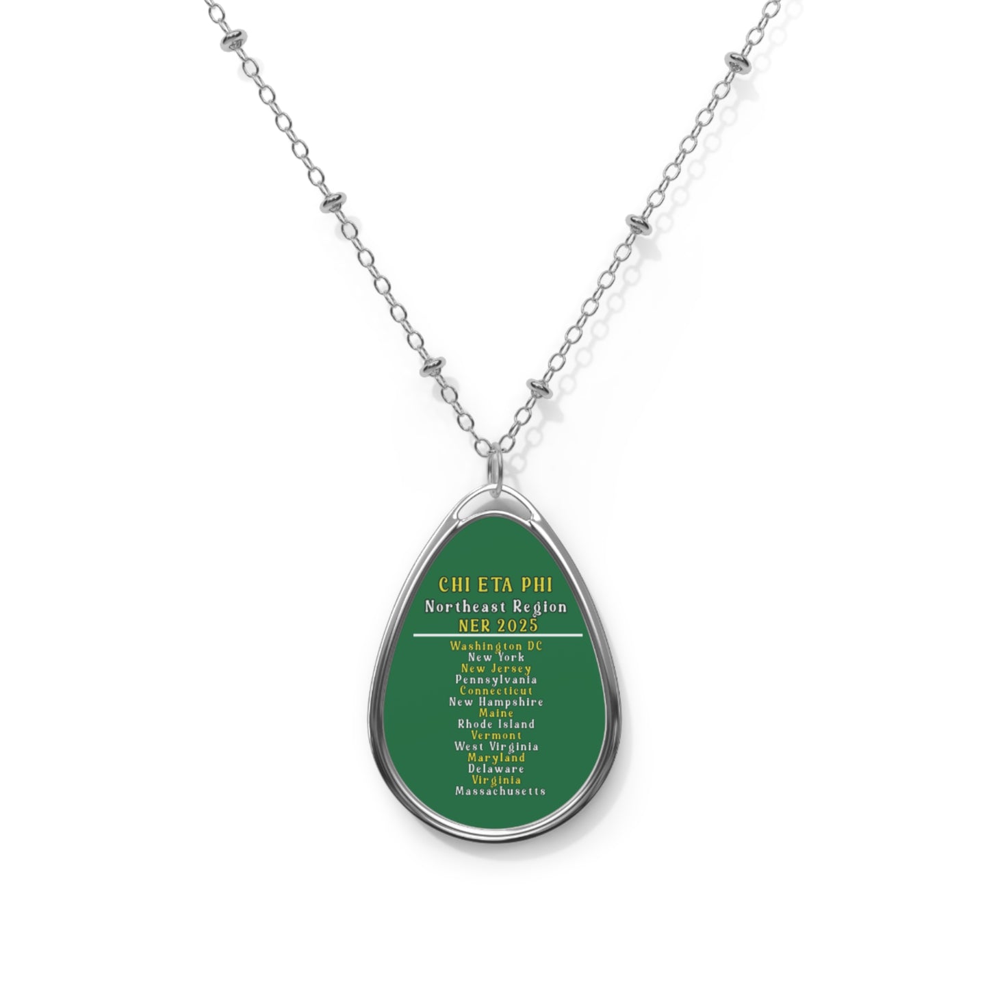 Green and Yellow Oval NER Regions Necklace