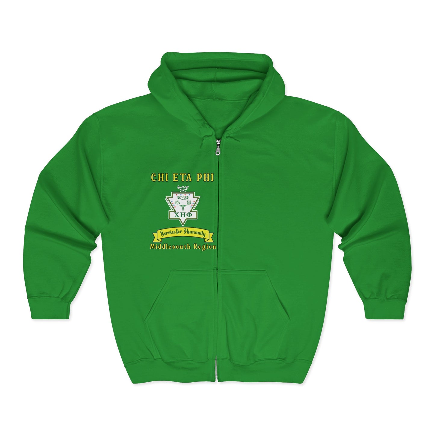Middlesouth Region Zip Hoodie – Sorority Crest & State List on the Back