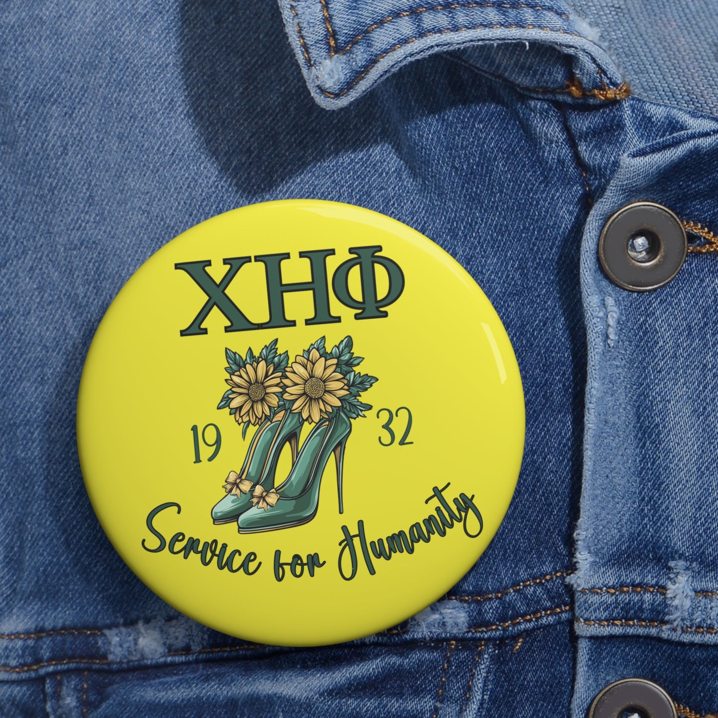 Yellow XHO Shoe Button