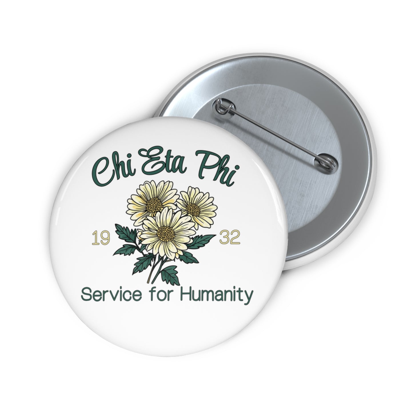Chi Eta Phi Floral 1932 Customizable Button