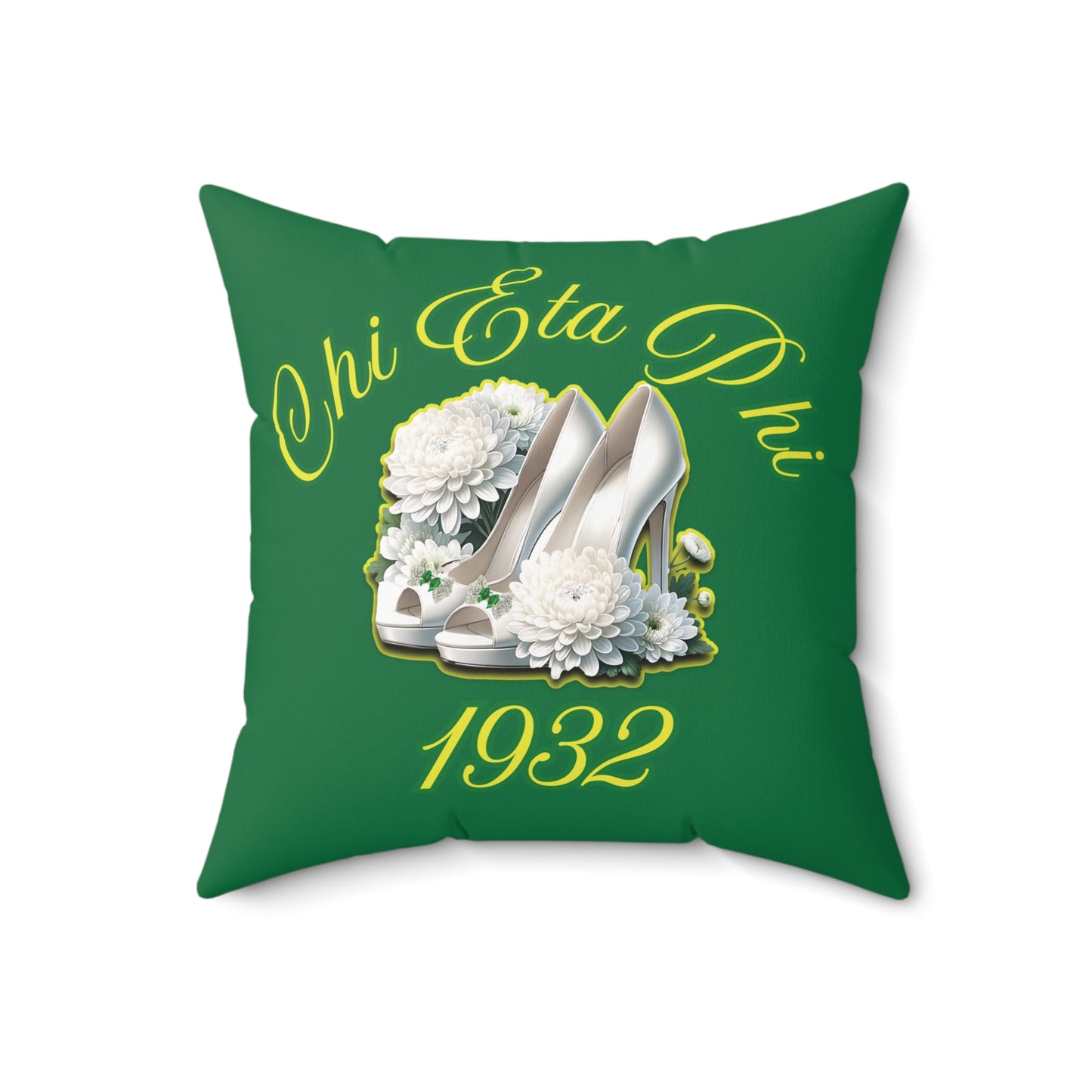 Chi Eta Phi Flower and Heels Polyester Square Pillow