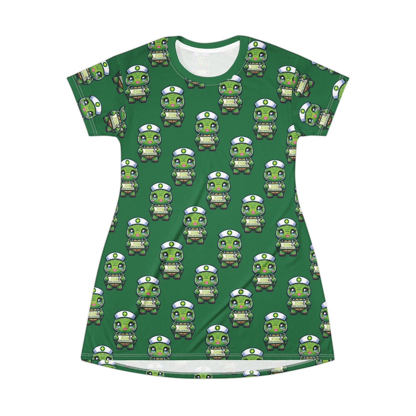 Chi Eta Phi Cute Turtle T-Shirt Pajama Dress or Lounge Shirt