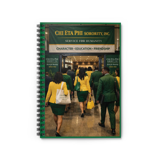 Chi Eta Phi Sorority Spiral Notebook — "Service for Humanity" Ruled Journal