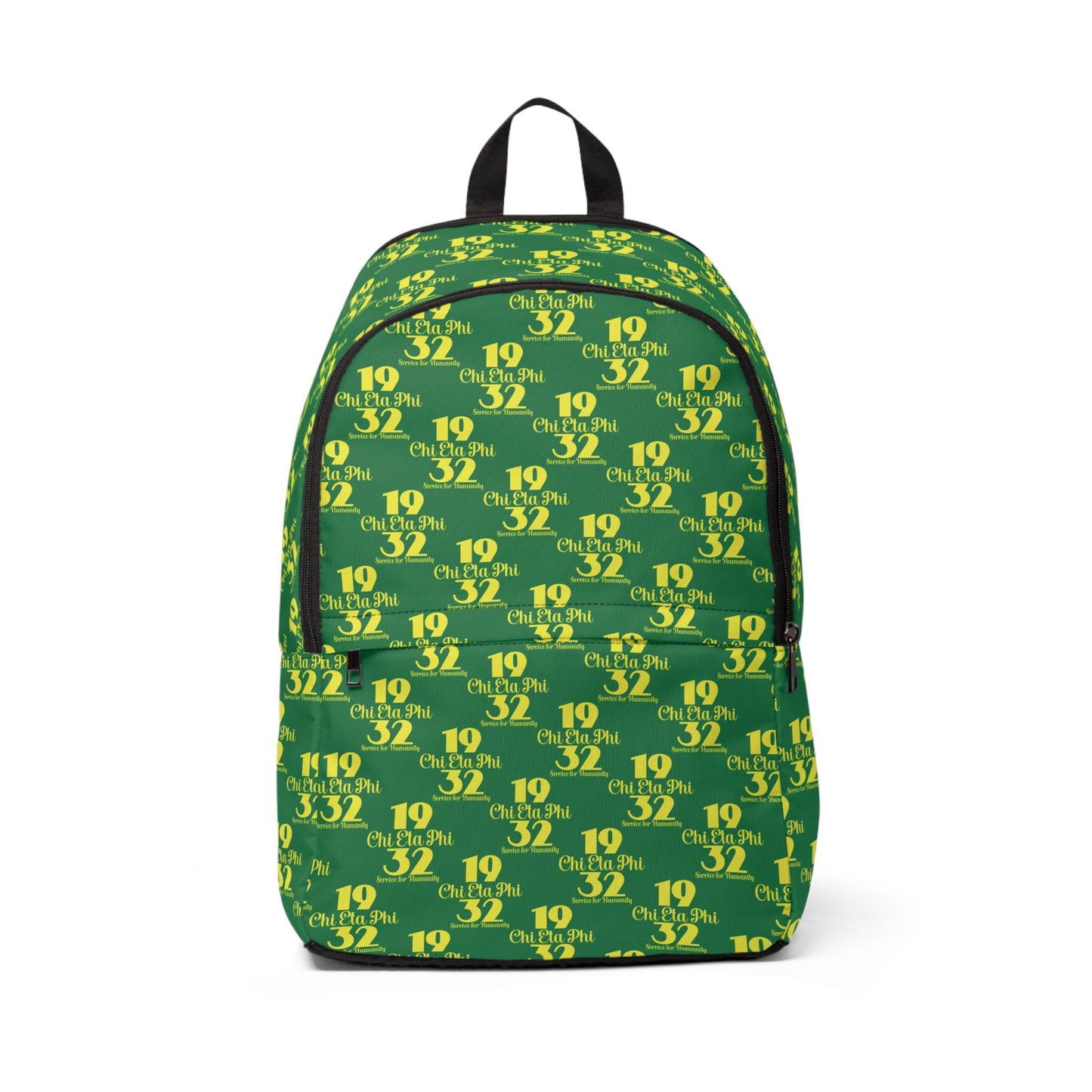 Chi Eta Phi Logo/Region Unisex Fabric Backpack. This backpack is customizable by region.