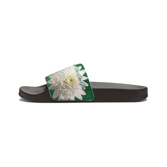 Women's White Chrysanthemum Slide Sandal