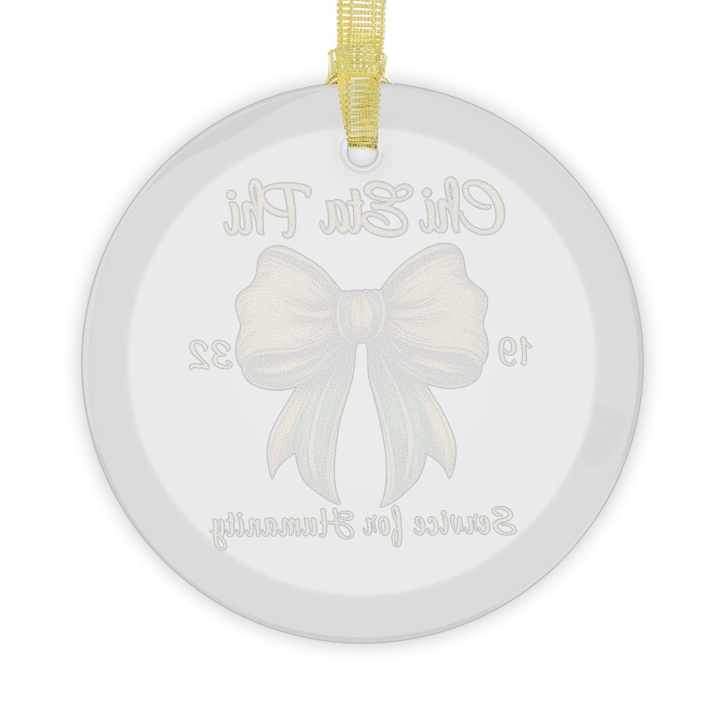 Chi Yellow and Green Bow Glass Ornament