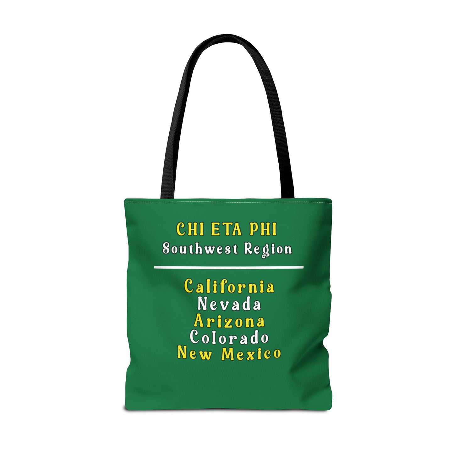 Southwest Region Tote Bag with Yellow and White Type