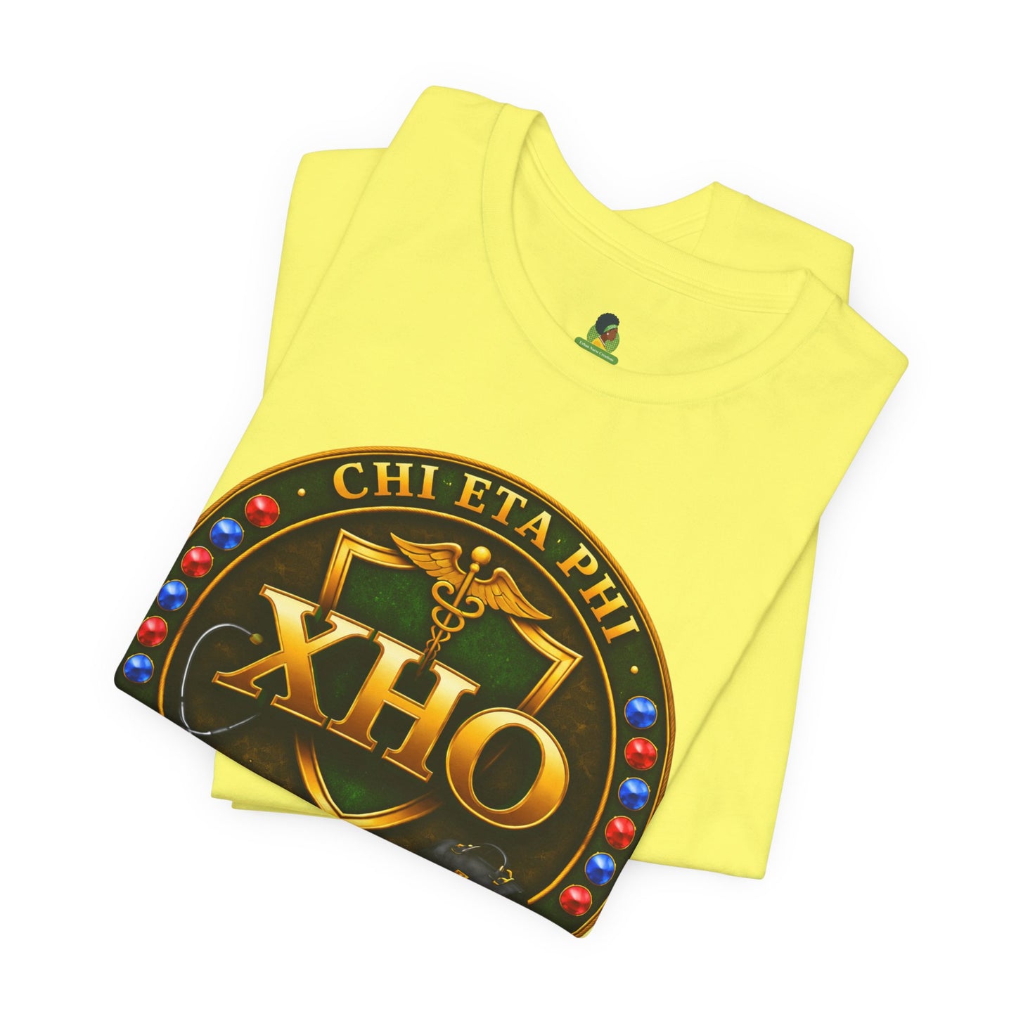 Chi Eta Phi XHO Emblem T-Shirt with Jewels– Nursing Organization Crest Tee