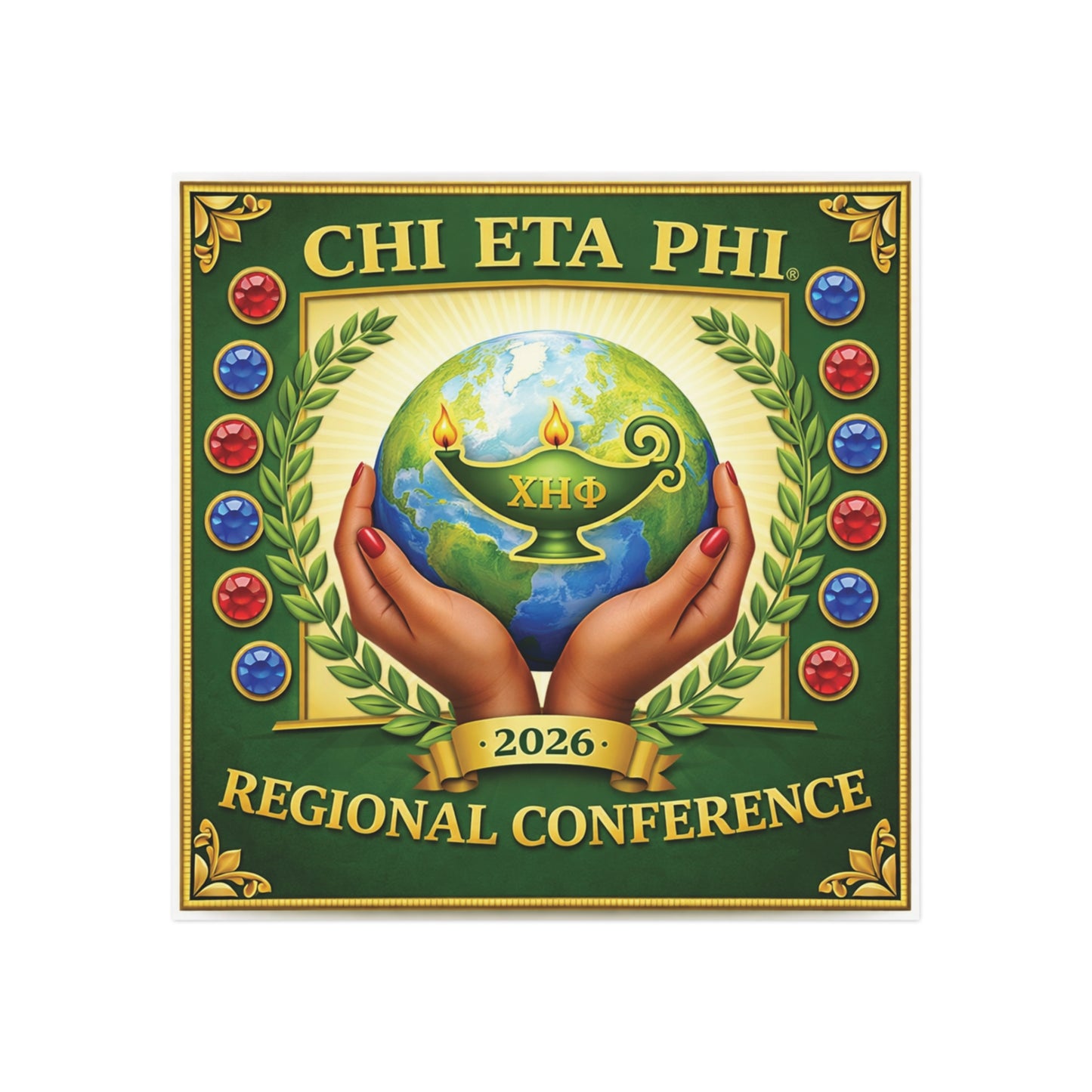 Chi Eta Phi 2026 Regional Conference Square Magnet — Commemorative Nursing Sorority Keepsake