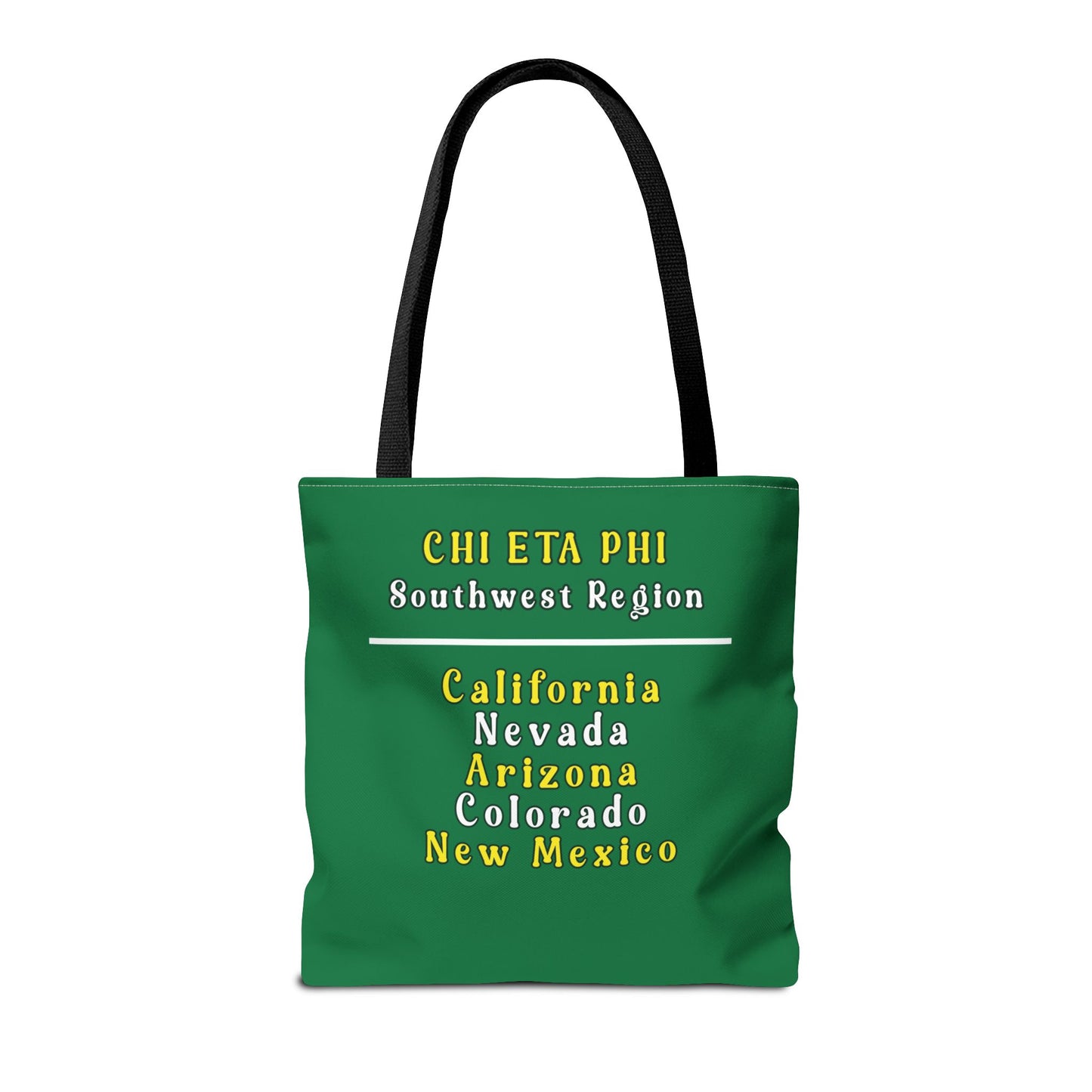 Southwest Region Tote Bag with Yellow and White Type